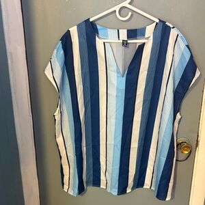 SHEIN Blue Striped Blouse